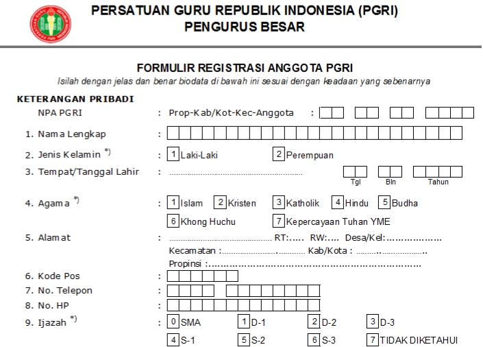 Pendaftaran PGRI Karawaci - Persatuan Guru Republik Indonesia Cabang Karawaci